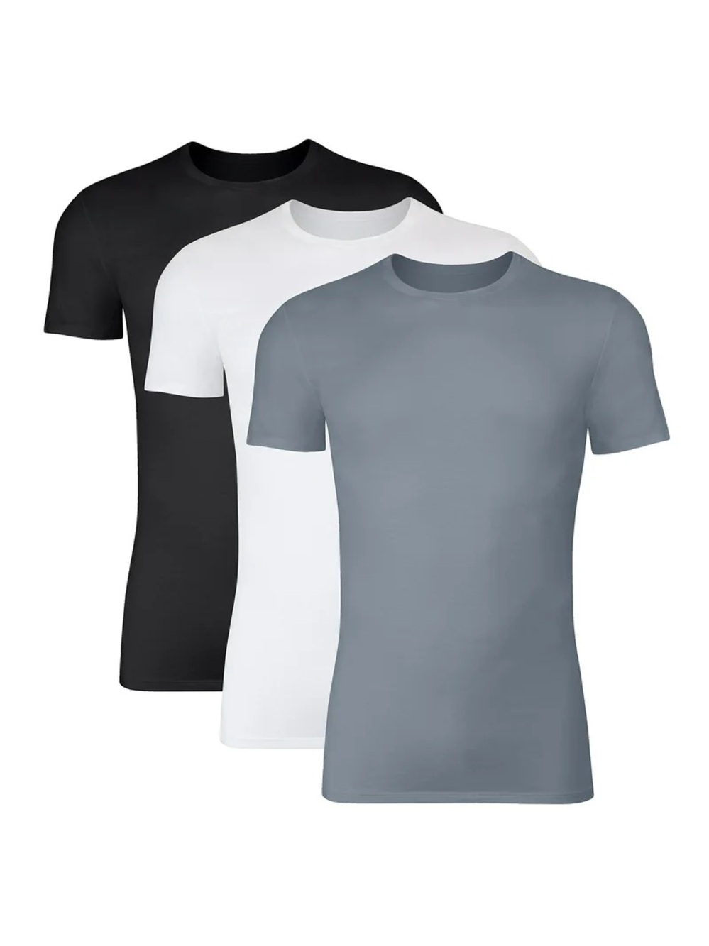 3-Pack Hanes Originals SuperSoft Men’s Crew Neck T-Shirts - Black, White, Gray